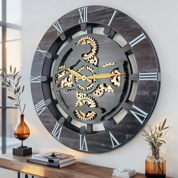 Wall+Clock+24_+Round+Oversized+for+Living+Room+decor+with+Real+Moving+Gears+Canada+Collection-101929729